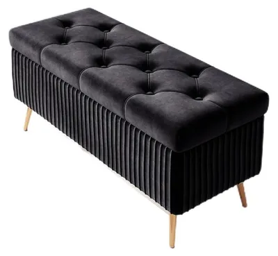 Immagine prodotto di Panca imbottita con spazio contenitore, 100 cm, colore nero