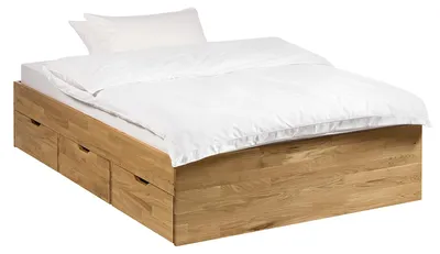 Produktbild von home24 Massivholzbett - Eiche massiv - Braun