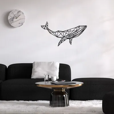 Produktbild von Wallity, Whale 1 - Black, Wanddeko, Schwarz, Metall, 56 x 31 cm
