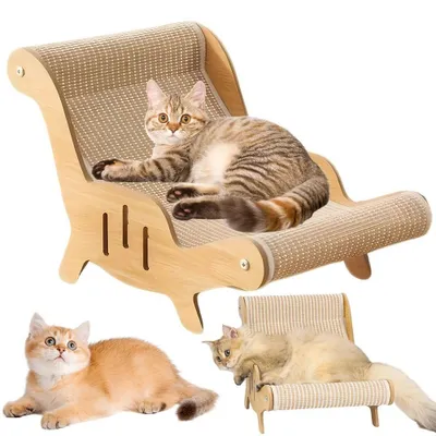Produktbild von Multifunktionaler Katzenliegestuhl Kratzbaum für Kleintiere kleine Hunde Welpen