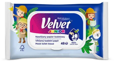 Zdjęcie produktu dla Velvet Papier Toaletowy Nawilżany Junior dla Dzieci 48 sztuk