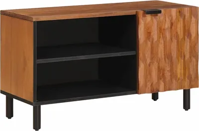 Produktbild von TV-Schränk mit Tür Akazienbraune Oberfläche 80 x 33 x 46 cm