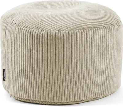 Produktbild von mokebo® Pouf, Hocker o. Sitzhocker aus Cord 30x50 cm 'Der Faule Lenz', Bodenkissen in Beige, Fußhocker, Indoor Sitzkissen rund aus Stoff, Puff, Sitzpouf, kuschelig & weich, mit EPS-Perlen Füllung