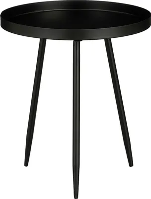 Produktbild von Mica Decorations Beistelltisch Flores, rund, Metall, Schwarz, H38 x Ø34 cm, wohnlich-edler Blickfänger, für den Innenbereich.
