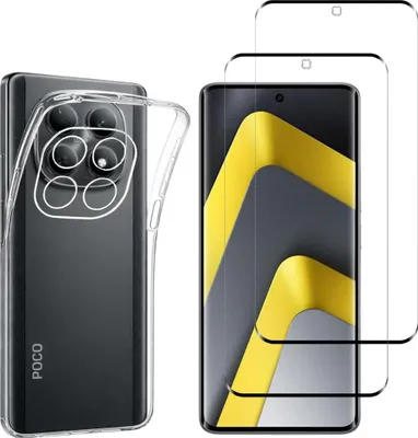 Produktbild von Hülle für Xiaomi POCO M8 5G mit 2 Displayschutzfolien aus Hartglas Phonillico®