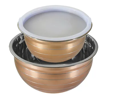 Produktbild von 3tlg. KING® Schüssel-Set CLASSIC  ca. 7.5L aus Edelstahl in Kupfer-Optik / 3 Schüsseln aus Edelstahl in den Größen ca. Ø18cm, Ø22cm & Ø26cm / Farben: Kupfer