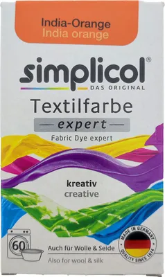 Zdjęcie produktu dla Simplicol Textile dye Expert India-Orange 150g Barwnik do tekstyliów Odnowienie koloru Barwnik do tekstyliów Odświeżenie koloru Mieszanie kolorów simplicol