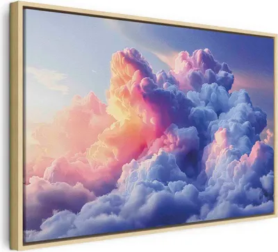 Produktbild von Italienischer Leinwand Leinwandbild - Clouds Like Painted: Artistic Brushes of Dawn Painting the Sky 60x40 cm Muster b-H-10027-b-a