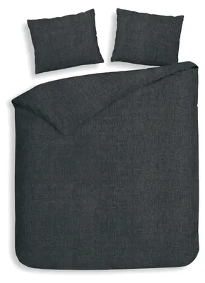 Productafbeelding van Heckettlane Dekbedovertrek Franela Anthracite 240x200-220 cm Katoenflanel