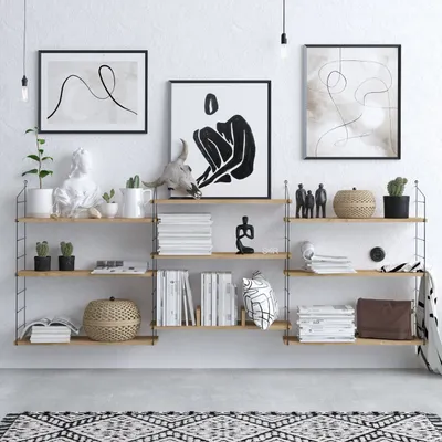 Produktbild von Skye Decor, Laba, Bücherregale, Eiche, Melamin-Spanplatte, 85 x 216 x 20 cm