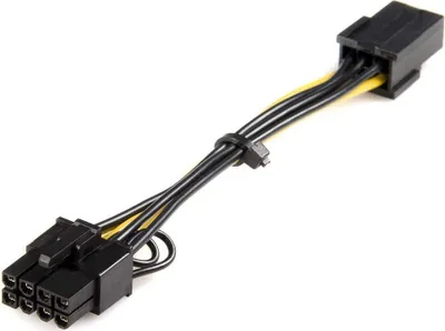 Obrázok produktu pre StarTech.com PCIEX68ADAP, 0,155 m, PCI-E (8-pin), PCI-E (6-pin), Samec, Samica, Priamy