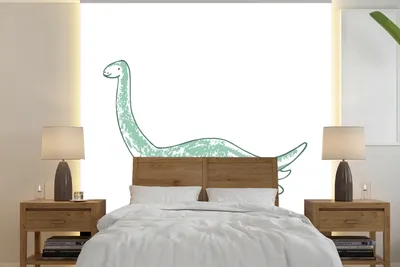 Produktbild von MuchoWow® Fototapete für Wohnzimmer oder Schlafzimmer Wandtapete Vinyl Motivtapete Kinderzimmer - Dinosaurier - Plesiosaurier - Junge - Mädchen - Kinder - 260x260 cm - Kindertapete - Papiertapeten