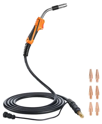 Produktbild von SucceBuy 250A MIG Schweißbrenner mit 4,57 m Schlauch, IG Schweißpistole mit 7 Ersatzdüsen 0,8/0,9/1 mm, Hochwertiges Schweißzubehör, kompatibel mit Lincoln Magnum Pro 250L, Schutzgasschweißgerät für Werkstatt