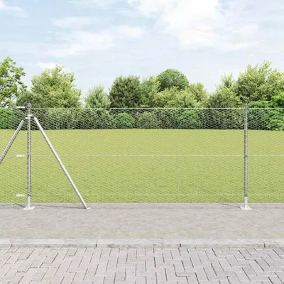 Zdjęcie produktu dla Maison Exclusive - Słupek ogrodzeniowy. Srebrny 25 x 0,8 m (siatka 25 mm) Stal