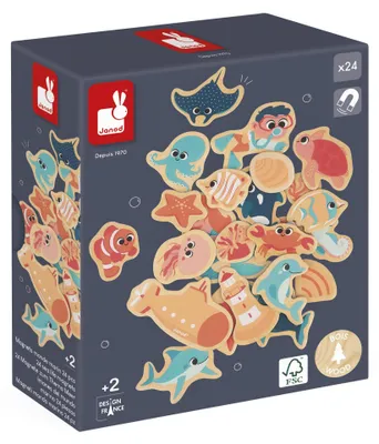 Produktbild von Janod 24 Magnete Mit Meereslebewesen Mehrfarbig  Mehrfarbig One Size