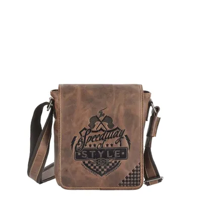 Produktbild von Greenburry Umhängetasche Leder Herren braun antik Messenger Bag Tasche 25x25cm "Hickory"