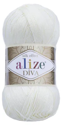 Produktbild von Alize Diva Garn 1055 Elfenbein 100g/350m seidig glänzend