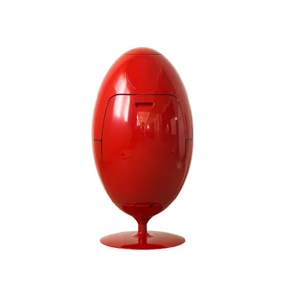 Produktbild von Mülleimer, Ei-förmiger Mülleimer, Kreativer Mülleimer, Mülltrennsystem, Haushaltsmülleimer, B Rot 33.8x33.8x65.7cm 【LJT-XX96】