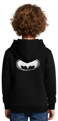 Produktbild von Spreadshirt DC Comics Batman Logo Gezeichnet Kinder Premium Hoodie, 158/164 (12 Jahre), Schwarz