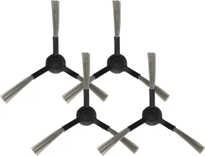 Produktbild von vhbw 4x Seitenbürste kompatibel mit Xiaomi Viomi V2 Pro V-RVCLM21B Saugroboter - Reinigungsbürsten Set, links/rechts, schwarz
