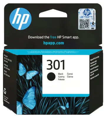 Obrázok produktu pre HP Čierna originálna atramentová kazeta 301, Štandardná výťažnosť, Čierna, Atrament na pigmentovej báze, 3 ml, 1 kusov, 170 strany