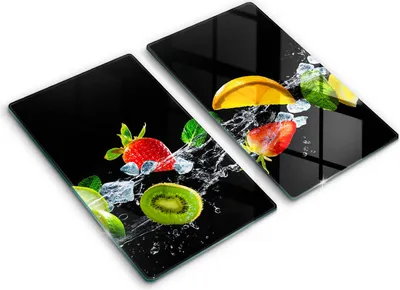 Produktbild von Abdeckung Glas - Küchenabdeckung - 2x30x52 cm - Abdeckplatte -Früchte im Wasser