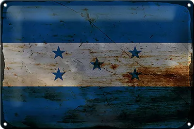 Produktbild von Blechschild Flagge Hondura 30x20cm Flag of Honduras Rost