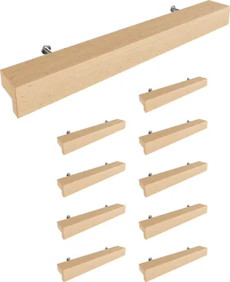 Produktbild von Sossai Holz Möbelgriffe aus Buche | GAH01 | Lochabstand 128mm, Länge 188mm, 10 Stück