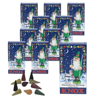 Produktbild von KNOX - 10er Set Räucherkerzen Räucherkegel Gr. M - Bunte Mischung