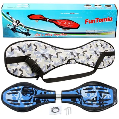Produktbild von FunTomia® mit LED-Rollen  - 1752 - Design blau Totenkopf - Waveboard ORIGINAL