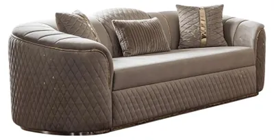 Productafbeelding van Comfortabele, beige slaapbank voor de woonkamer, gestoffeerde bank met 3 zitplaatsen