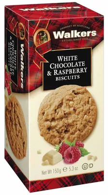 Zdjęcie produktu dla Walkers White Chocolate and Raspberry Biscuits z malinami 150g