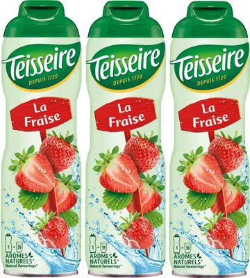 Produktbild von Teisseire Getränke-Sirup Erdbeere 600ml - Intensiv im Geschmack (3er Pack)