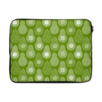 Produktbild von MuchoWow® Laptop Hülle 17 Zoll Laptoptasche Avocado - Muster - Grün - Zipper - Schutzabdeckung