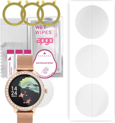 Produktbild von apgo 3 Stück Schutzfolie, klar, kompatibel mit Garett Women Victoria Smartwatch, Hydrogel Displayschutzfolie mit Positionierhilfe, Displayfolie, robust und kratzfest