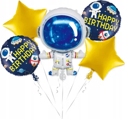 Obrázek produktu pro Sada 5 fóliových balónků Spaceman k narozeninám