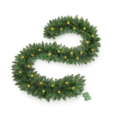 Produktbild von HOKEEPER Weihnachtsgirlande 270 cm mit LED-Beleuchtung, PVC-Nadeln