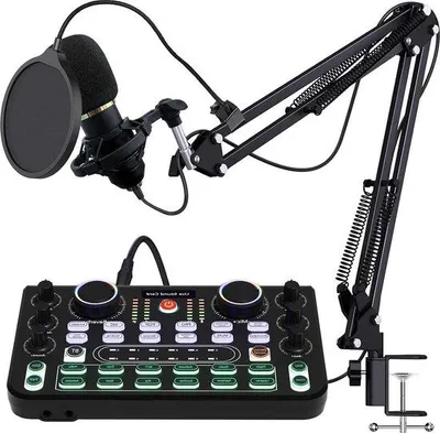 Zdjęcie produktu dla Kontroler DJ-ski z interfejsem audio do występów na żywo – mikrofon BM800 do występów na żywo, nagrań, karaoke na komputerze i imprez, a także do nagrywania głosu