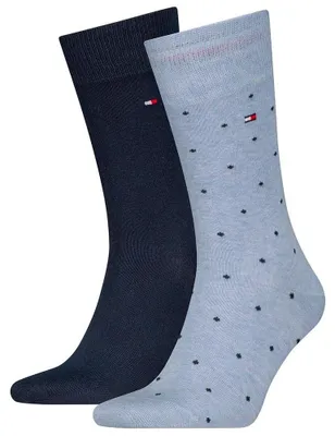 Image de Chaussettes classiques pour hommes Tommy Hilfiger, couleur bleu clair mélangé, tailles européennes 43-46