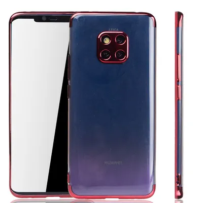 Produktbild von Handyhülle für Huawei Mate 20 Pro Rot - Clear - TPU Silikon Case Backcover Schutzhülle in Transparent   Rot