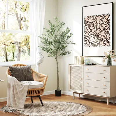 Immagine prodotto di Albero di ulivo artificiale - Pianta decorativa - Finta pianta - Pianta ornamentale - Pianta da esterno - Altezza: 180 cm