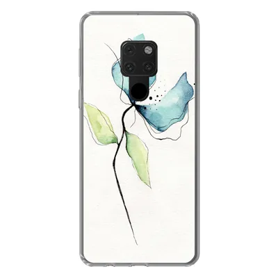 Produktbild von MuchoWow® Handyhülle Schutzhülle Hülle für Huawei P40 Lite Blumen - Aquarell - Blau Silikon Softcase Handy Hülle - Handy
