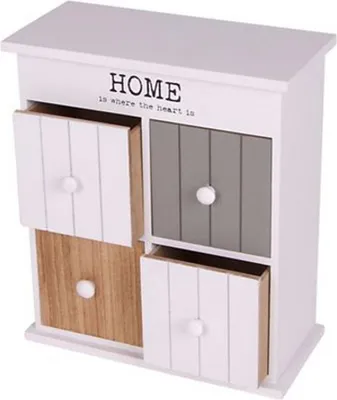 Produktbild von Home Style Kabinettschrank mit 4 Schubladen 23,5x27x11cm Mini Stauraum Blickfang