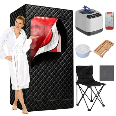 Saunatent mit Dampfgenerator, 3 l, 9 Stufen, Rotlicht, 80x80x180 cm