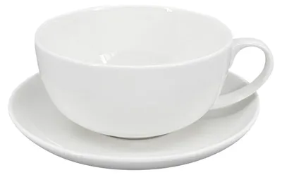 Obrázek produktu pro Porcelánový šálek s podšálkem Luna 250 ml, bílý
