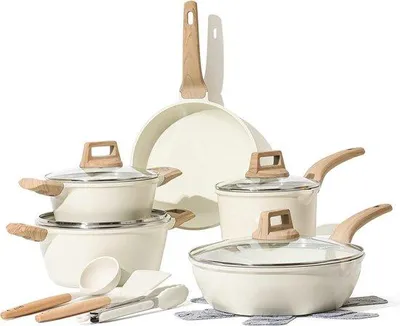 Obrázok produktu pre Sada hrncov a panvíc Famanu Pannenset, 14-dielna – panvica 24/28 cm, hrnce 18/20/24 cm s pokrievkami a kuchynské náčinie