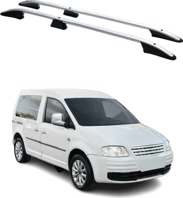 Image de Barres de toit longitudinales pour VW Caddy 2003-2015 L1 Aluminium Gris