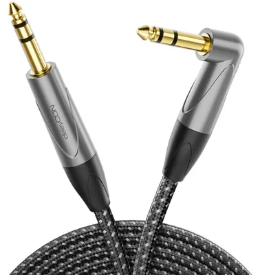 Produktbild von deleyCON 15m 6,35mm Gitarrenkabel TRS Stereo Klinkenkabel Winkel