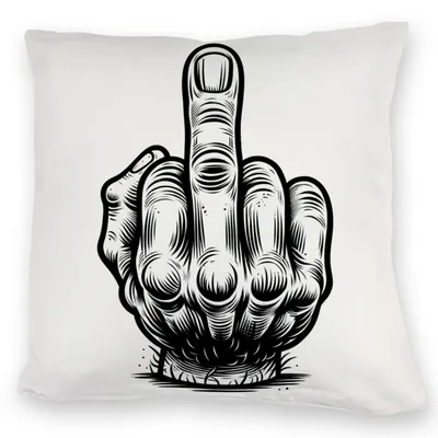 Produktbild von Mittelfinger Comic Kuschelkissen