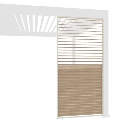 Produktbild von Weide Lamellenwand Holzoptik weiß mit drehbaren Lamellen Aluminiumㅤ1.23 Meter Holzoptik
